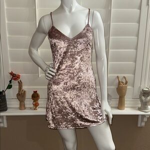 Lulus Because You Loved Me Blush Pink Velvet Slip Dress